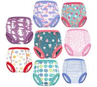 FLYISH Direct Culotte Apprentissage Propreté Garcon, Culotte d'apprentissage Imperméable, 100% Coton, Lot de 8, 2-6 Ans