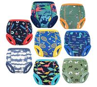 FLYISH Direct Culotte Apprentissage Propreté Garcon, Culotte d'apprentissage Imperméable, 100% Coton, Lot de 8, 2-6 Ans