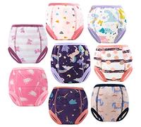 FLYISH DIRECT Culotte d Apprentissage Enfant Culotte Apprentissage propreté Fille Pantalons d'entraînement bébé, 2T, Licorne Violette, Lot de 8