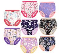 FLYISH DIRECT Culotte d'apprentissage 100% Coton, Lot de 8 Culotte apprentissage propreté Fille, Culotte d Apprentissage Lavable, 5 ans, Licorne arc-en-ciel