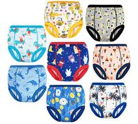 FLYISH DIRECT Culotte d'apprentissage 100% Coton, Lot de 8 Culotte apprentissage propreté Garcon, Culotte d Apprentissage Lavable, 7 ans, Bleu frais
