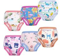 FLYISH DIRECT Culotte d'apprentissage, Culotte apprentissage propreté fille et garçon 100% coton absorbant 6 paquets, Culotte d'apprentissage Enfant Anti-Fuite Lavable, 5 ans, Rose Mignon