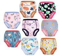FLYISH DIRECT Culotte d'apprentissage en Coton Biologique, Culotte Apprentissage Propreté Fille, Slip d'apprentissage Lavable, Culotte Enfant apprentissage Absorbante, 8 paquets, Fête d'été, 5 ans