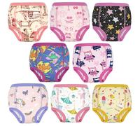 FLYISH DIRECT Culottes Apprentissage Propreté Filles et Garçons 100% Coton, 8 Paires de Culottes Enfant Apprentissage, Couche Absorbante Réutilisable, Humeur Rose, 2 ans