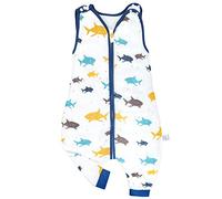 FLYISH DIRECT Gigoteuse a Pieds ete Gaze Coton, Gigoteuse tog 0.5, Turbulette ete, Turbulette a Pied 9-18 Mois, Requin
