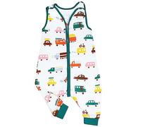 FLYISH DIRECT Gigoteuse Été en Gaze de Coton, à Pied, TOG 0.5, Sans Manches, pour Garçon 9-18 Mois, Motif Voiture