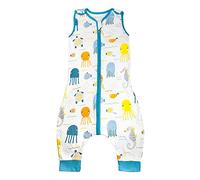 FLYISH DIRECT Gigoteuse ete, Gigoteuse a Pied, Gigoteuse tog 0 5 100% Coton, Turbulette ete, Gigoteuse sans Manches, Gigoteuses avec Jambes, Gigoteuse été 9-18 Mois, Bleu, S