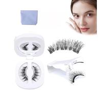 Flylash Kit de cils magnétiques FlyLash avec applicateur, aspect naturel réutilisable, pas de colle nécessaire, solides et légers, cils magnétiques sans eyeliner, faciles à utiliser (naturel)