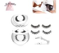 FlyLash Magnetic Lashes, Reusable Magnetic Eyelashes with Applicator, Pestañas Magnéticas, No Glue Needed, Natural Look, Easy to Wear and Remove (White)