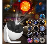 Flylily Projecteur Ciel Étoilé Planétaire - 13 en 1 Projecteur Galaxie, Veilleuse Rotative 360° avec Réglage et Minuterie - Pour Enfants/Adultes, Décoration Plafond, Idée Cadeau