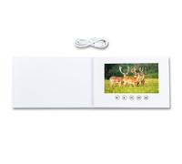 Flylin Carte de vœux vidéo, brochure vidéo électronique avec écran LCD, 7 pouces, 4 Go de mémoire pour lecture vidéo HD, anniversaire, Noël, mariage, promotion d'entreprise
