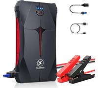 FLYLINKTECH Booster Batterie 4000A 13200mAh 12V Démarreur Batterie Voiture Supersafe(Jusqu'à 9,0L Essence 8,5L Diesel) Jump Starter avec Lampe LED, Pince Sécurité Intelligentes, Allume-Cigare EC5