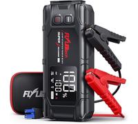 FLYLINKTECH Booster Batterie Voiture, 8000A Démarreur Batterie Voiture (Tout Gaz ou 12L Diesel)，Jump Starter 12V avec avec Écran LCD et PD65W in/Out Charge Rapide