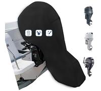 FLYMEI Housse imperméable Universelle pour Moteur de Hors-Bord de 30 à 60 CV, Tissu Oxford 420D Robuste avec revêtement en PVC, résistante au Vent, avec Fermeture éclair, Noire