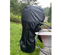 FLYMEI Housse imperméable Universelle pour Moteur de Hors-Bord de 60 à 100 CV, Tissu Oxford 420D Robuste avec revêtement en PVC, résistante au Vent, avec Fermeture éclair, Noire