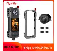 Flymile - étui de protection à Cage métallique pour Insta360 X5, accessoires, cadre d'extension en alliage d'aluminium, support adaptateur avec protection d'objectif Cage
