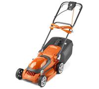 Flymo EasiStore 340R Tondeuse à gazon électrique rotative - Largeur de coupe de 34 cm, bac à gazon de 35 litres, coupe à bord fermé, rouleau arrière, réglage de la hauteur centrale, gain de place
