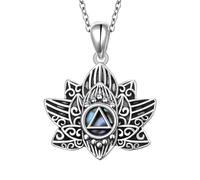 Flyow AA Cadeaux de sobriété Argent sterling 925 Alcoolique Anonyme Récupération Collier Croix / Fleur de Lotus Alcoolique Anonyme Bijoux Cadeaux pour Femmes Hommes, Argent sterling