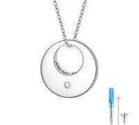 Flyow Collier Urne pour Cendres pour Femmes Bijoux Crémation Argent 925 Éternité Mémorial Cendres Souvenirs Pendentif Longueur Réglable, Argent sterling, Zircone