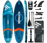 Flypark Fishing&Family Planche à pagaie Gonflable Stable de 3,5 m x 8,9 m, Extra Large, capacité de Charge de 195 kg, Support pour Appareil Photo, bandoulière
