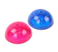 FLYPOP'S - 2 Méduses Sauteuses - Jeu de Récréation - 031092 - Bleu et Rose - Plastique - Enfant - Adulte - Jeu d'Adresse - Jouet Enfant - Souple et Rebondissant - 4,5 cm x 4,5 cm - À Partir de 3 Ans