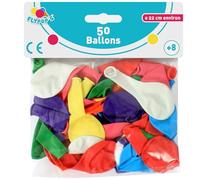 FLYPOP'S - 50 Ballons À Gonfler - Fête - 130023 - Multicolore - Latex Naturel - Enfant - Anniversaire - Bombe à Eau - 22 cm x 22 cm - À Partir de 3 Ans