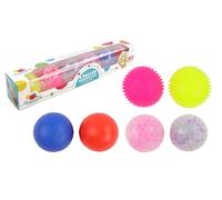 FLYPOP'S - 6 Balles Sensorielles Anti-Stress - Jeu de Kermesse - 030797 - Multicolore - Plastique - Enfant et Adulte - Rééducation - Anxiété - Mains - Malaxer - 5 cm x 5 cm - À Partir de 3 Ans