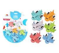 FLYPOP'S - 6 Mini Avions - Mini Véhicule - 022882 - Multicolore - Plastique - Rétrofriction - Jouet Enfant - Cadeau - Anniversaire - 5,5 cm - À Partir de 3 Ans