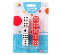 FLYPOP'S - Dés - Jeu De Dès - 140468LIN - Rouge et Blanc - Plastique - 2 à 6 Joueurs - Jeux de Société - Yam's - Chance - 1,4 cm x 1,4 cm - À Partir de 5 Ans