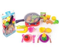 FLYPOP'S - Dinette Rechaud avec Ustensiles - Jeu d'Imitation - 033623 - Multicolore - Plastique - Cuisine - Jouet Enfant - Cadeau - Poelle - Aliment - À Partir de 3 Ans