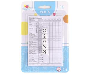 FLYPOP'S - Jeu de Yam's - Jeu De Dès - 140355LIN - Blanc - Papier - 2 à 6 Joueurs - Jeux de Société - Carnet de Point - 18 cm x 12 cm - À Partir de 6 Ans