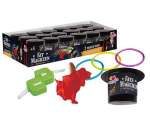 FLYPOP'S - Pack de 12 Kits de 3 Tours De Magie - Petit Magicien - 141929PA - Noir - Plastique - Jouet Enfant - Cadeau - Illusion - Anniversaire - Débutant - Spectacle - Accessoires - À Partir de 6 ans
