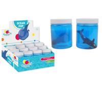 FLYPOP'S - Pack de 12 Pots de Slime avec Animaux Marins - Slime - 031072PA - Bleu - Jouet Enfant - Surprise - Pâte Gluante - Cadeau - Figurine Marine Cachée - Fille - Garçon - À Partir de 3 Ans