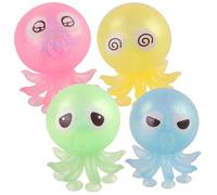 FLYPOP'S - Pack de 12 Poulpes Ventouses Anti-Stress - Jeu de Kermesse - 037217PA - Multicolore - Plastique - Enfant - Adulte - Rééducation - Anxiété - Jouet Sensoriel - À Partir de 3 Ans