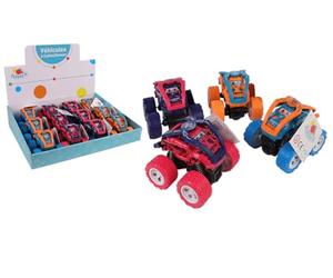 FLYPOP'S - Pack de 12 Véhicules Futuristes - Véhicule Friction - 020363PA - Multicolore - Plastique - Jouet Enfant - Véhicule à Collectionner - Miniature - 9 cm x 7,5 cm - À Partir de 3 Ans