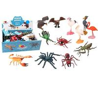 FLYPOP'S - Pack de 24 Animaux Volatiles et Insectes - Monde Animal - 032650PA - Multicolore - Plastique - Animal Volant - Jouet Enfant - Réaliste - Miniature - 6,5 cm - À Partir de 3 Ans