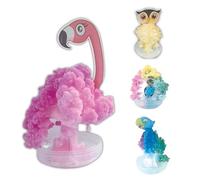 FLYPOP'S - Pack de 48 Boites d'animaux Papier Magique - Jeux Scientifique - 037780PA - Papier - Cadeau - Cristal - Cristallisation - Paon - Perroquet - Hibou - Flamant - À Partir de 5 Ans