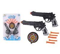 FLYPOP'S - Pistolets - Accessoires de Déguisement - 183411 - Noir - Plastique - Policier - Jouet Enfant - Carnaval - Costume - 21 cm x 11 cm - À Partir de 6 Ans