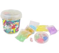 FLYPOP'S - Pot de 5 Slimes avec Décoration - Pop - 031099 - Multicolore - Jouet Enfant - Créativité - Activités Manuelles - Cadeau - Texture - Loisir Créatif - Anniversaire - À Partir de 6 Ans