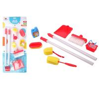FLYPOP'S - Set de Ménage - Jouet pour Enfant - 010992 - Multicolore - Plastique - Imitation - Balai - Jouet Enfant - Nettoyage - Jouet Enfant - Cadeau - Accessoires - 42 cm - À Partir de 3 Ans