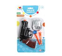 FLYPOP'S - Set de Police - Accessoires de Déguisement - 183413LIN - Noir - Plastique - Policier - Jouet Enfant - Carnaval - Costume - 15 cm x 9,2 cm - À Partir de 3 Ans