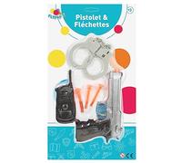 FLYPOP'S - Set de Police - Accessoires de Déguisement - 184211 - Noir - Plastique - Policier - Jouet Enfant - Carnaval - Costume - Pistolet - Menotte - 21 cm x 38,5 cm - À Partir de 3 Ans