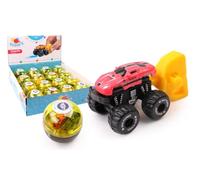 FLYPOP'S - Œuf Monster Truck - Véhicule Friction - 023885 - Couleurs Assorties - Plastique - Catapulte - Véhicule - Miniature - Propulsion - Cadeau - 4,5 cm - À Partir de 3 Ans