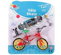 FLYPOP'S - Vélo et Finger Skate - Mini Véhicule - 026017LIN1 - Multicolore - Plastique - Véhicule Roues Libres - Miniature - Jouet Enfant - 10 cm x 7 cm - À Partir de 3 Ans