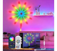 FlyQintess Feux d'artifice RGBIC LED Strip Lumière, Smarts Bluetooth Fireworks Lights Outdoor avec Remote & App, Contrôle vocal Couleur de rêve LED Bande Lumière pour Noël, Vacances, Bar Décorations