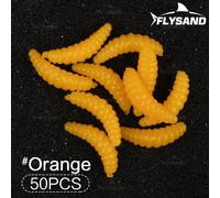 Flysand-Leurre Souple En Forme De Mouche Pour La P?Che En Oc?An Et En Rivi?Re,App?T En Forme De Ver,7 Couleurs,2cm,0.38g,50 Pi?Ces/Sac - Type Orange