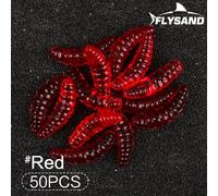Flysand-Leurre Souple En Forme De Mouche Pour La P?Che En Oc?An Et En Rivi?Re,App?T En Forme De Ver,7 Couleurs,2cm,0.38g,50 Pi?Ces/Sac - Type Rouge