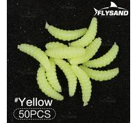 Flysand-Leurre Souple En Forme De Mouche Pour La P?Che En Oc?An Et En Rivi?Re,App?T En Forme De Ver,7 Couleurs,2cm,0.38g,50 Pi?Ces/Sac - Type Yellow