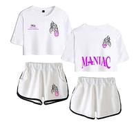 Flyself Ensemble de Sport Femme Kpop Maniac Crop Top T-Shirts et Shorts été Pyjamas Sets Bang Chan Changbin Hyunjin Felix Seungmin Jeongin Jisung Minho Woojin