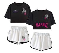 Flyself Ensemble de Sport Femme Kpop Maniac Crop Top T-Shirts et Shorts été Pyjamas Sets Bang Chan Changbin Hyunjin Felix Seungmin Jeongin Jisung Minho Woojin